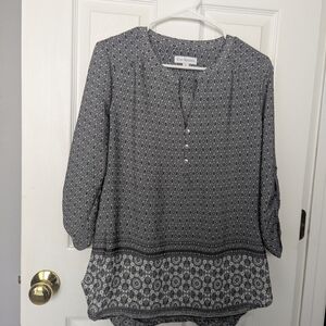 77. Kim Rogers Monochrome Patterned Tunic